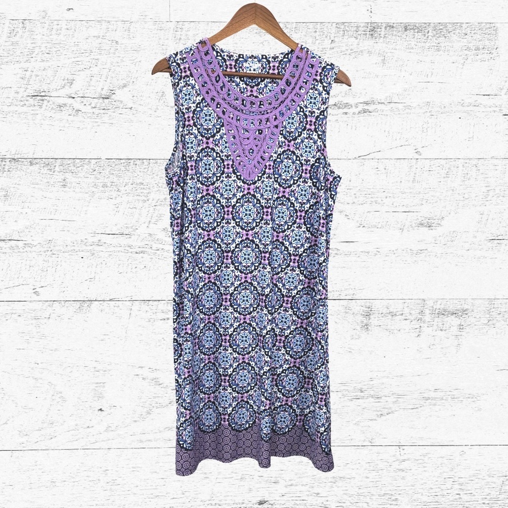 bundle 3 or more 
Kim Rogers Pink and Blue Patterned Dress